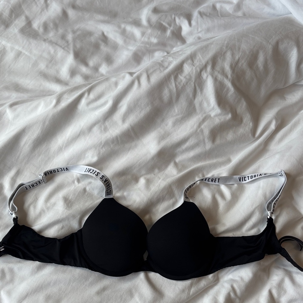 Victoria's Secret Black Bra with Logo Straps